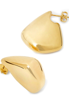 Large Fin Earrings, 18k Gold-Finish Sterling Silver
